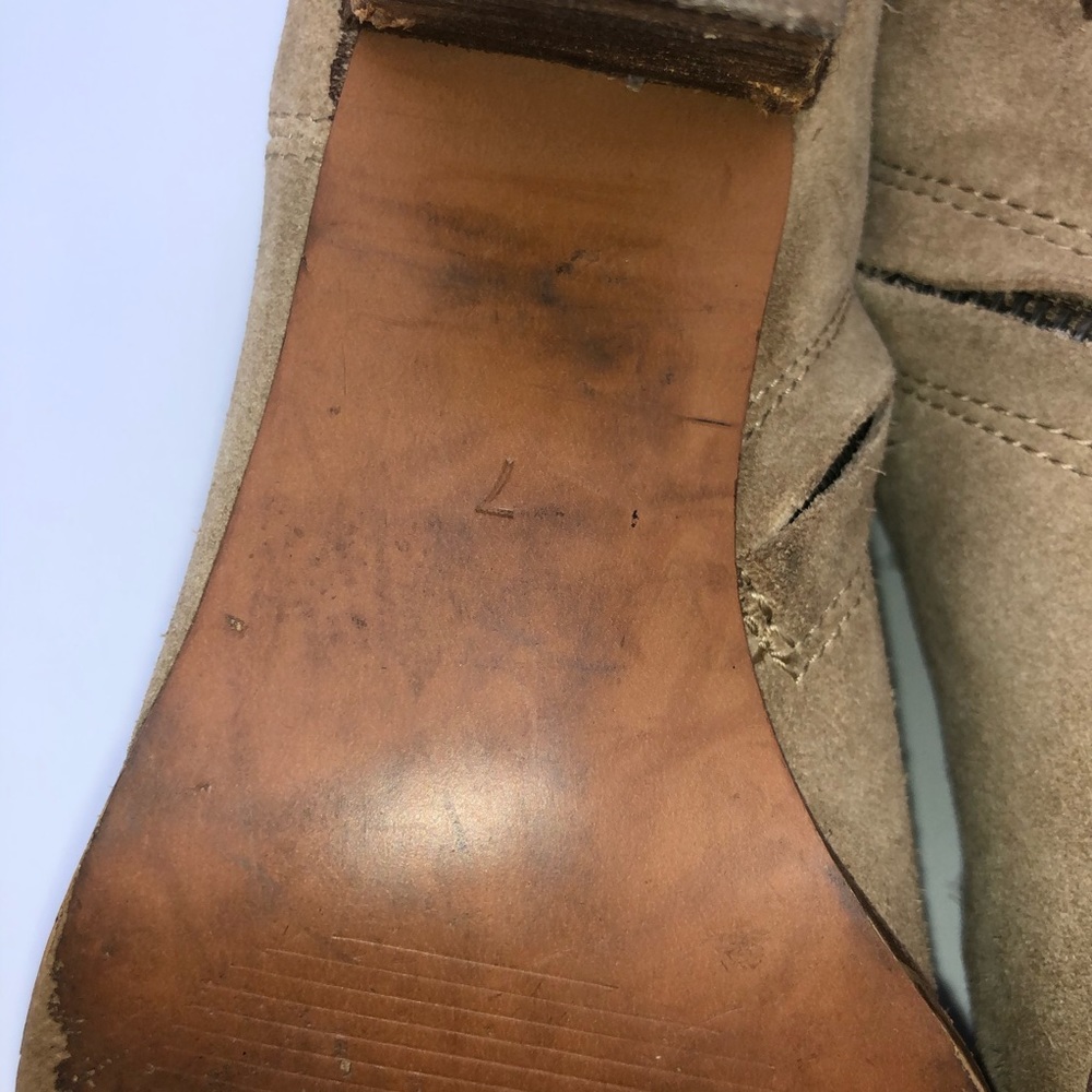 Madewell The Western Boot In Suede Tan Bootie Sz 7 - Picture 8 of 8